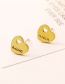 Fashion Gold Titanium Steel Multi-layer Love Letter Necklace And Earrings Set