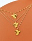 Fashion Gold Titanium Steel Multilayer Butterfly Necklace And Earrings Set