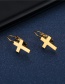 Fashion Gold Color Titanium Steel Cross Ear Ring
