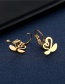 Fashion Gold Color Titanium Steel Geometric Swan Earrings