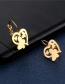 Fashion Gold Color Stainless Steel Peach Heart Butterfly Ear Ring