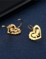 Fashion Gold Color Titanium Steel Hollow Heart-shaped Butterfly Earrings