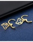 Fashion Gold Color Titanium Steel Hollow Heart Earrings