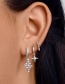 Fashion Silver Color Metal Stud Earrings With Eight-pointed Star