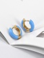 Fashion White Geometric Round Oil Drop Earrings