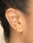 Fashion Purple Copper Inlaid Zirconium Geometric Round Ear Ring