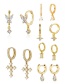 Fashion 7# Copper And Diamond Cross Geometric Earrings