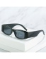 Fashion White Frame Gray Piece Small Frame Thick-leg Sunglasses
