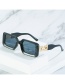 Fashion Blue Frame Square Chain Foot Sunglasses