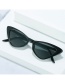 Fashion White Frame All Gray Film Cat-eye Sharp-cornered Small Frame Sunglasses