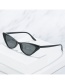 Fashion White Frame All Gray Film Cat-eye Sharp-cornered Small Frame Sunglasses