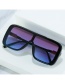 Fashion Brown Frame Tea Slices Pc Large Frame One-piece Sunglasses