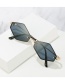 Fashion Black Frame Gray Blue Film Small Frame Diamond Gradient Sunglasses