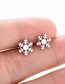 Fashion 8# Titanium Steel Christmas Snowflake Necklace And Earring Set