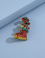 Fashion Gold Color Alloy Christmas Cane Brooch