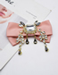 Fashion Pink Alloy Diamond Tassel Bow Tie