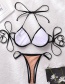 Fashion White Lace Hollow Flower Split Swimsuit