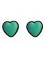 Fashion Green Acrylic Heart Stud Earrings