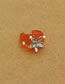 Fashion Red Resin Inlaid Pearl Starfish Ring