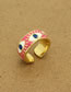 Fashion Pink Alloy Dripping Eye Opening Ring