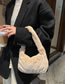 Fashion White Plush Zipper Handbag