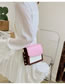 Fashion Pink Pu Contrast Color Flap Crossbody Bag