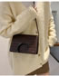 Fashion Brown Pu Lychee Crossbody Bag