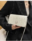 Fashion White Butterfly Pu Rhombus Embroidery Thread Butterfly Buckle Messenger Bag