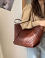 Fashion Brown Lingge Large Capacity Shoulder Bag