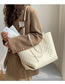 Fashion Beige Lingge Large Capacity Shoulder Bag