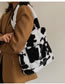 Fashion Brown Large-capacity Cow-print Plush Shoulder Bag
