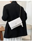 Fashion White Pu Lychee Pattern Butterfly Buckle Flap Handbag