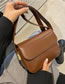 Fashion Dark Brown Pu Flap Crossbody Bag