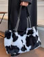 Fashion Horse Plush Zebra Print Large Capacity Shoulder Bag