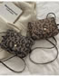 Fashion Grey Pu Leopard Print Lock Crossbody Bag