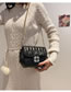 Fashion Black Pu Rhombus Embroidered Crossbody Bag