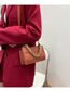Fashion Red Pu Grid Thick Chain Portable Messenger Bag