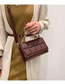 Fashion Khaki Pu Grid Thick Chain Portable Messenger Bag