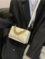 Fashion Black Checkered Indentation Flap Thick Chain Portable Messenger Bag