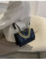 Fashion Khaki Checkered Indentation Flap Thick Chain Portable Messenger Bag