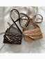 Fashion Dark Brown Pu Diamond Embroidery Thread Chain Portable Messenger Bag