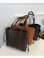 Fashion Brown Pu Large-capacity Handbag