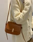 Fashion Dark Brown Pu Buckle Flap Crossbody Bag