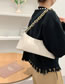 Fashion Black Pu Lychee Pattern Chain One-shoulder Baguette