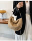 Fashion Khaki Plush Large Capacity Messenger Bag