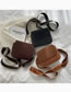 Fashion Light Brown Pu Flap Crossbody Bag With Thick Shoulder Strap