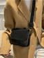 Fashion Black Pu Flap Crossbody Bag With Thick Shoulder Strap