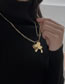 Fashion Gold Color Titanium Steel Pony Bill Necklace