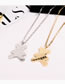 Fashion Silver Color Titanium Steel Gold Plated Bear Necklace