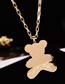 Fashion Silver Color Titanium Steel Gold Plated Bear Necklace